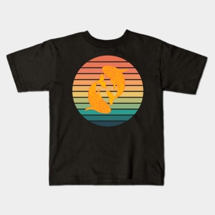 chinese koi fish with vintage sunset Kids T-Shirt